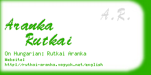 aranka rutkai business card